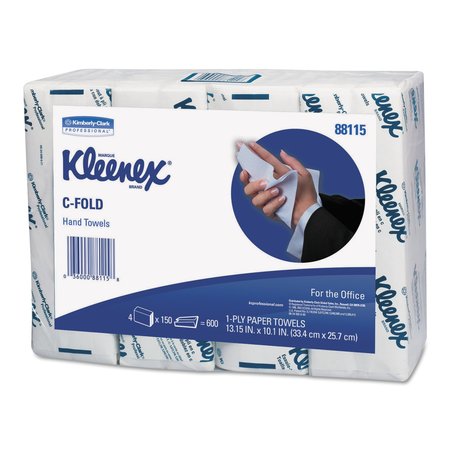 KLEENEX Kleenex C-Fold Paper Towels, 1 Ply, 150 Sheets, White, 16 PK 88115